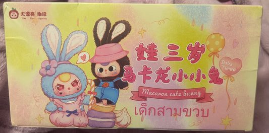 Baby Three Macaron Bunny  keychain plush